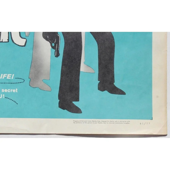 Vtg 1961 THE SECRET PARTNER Movie Poster Litho STEWART GRANGER HAYA HARAREET - Picture 2 of 5